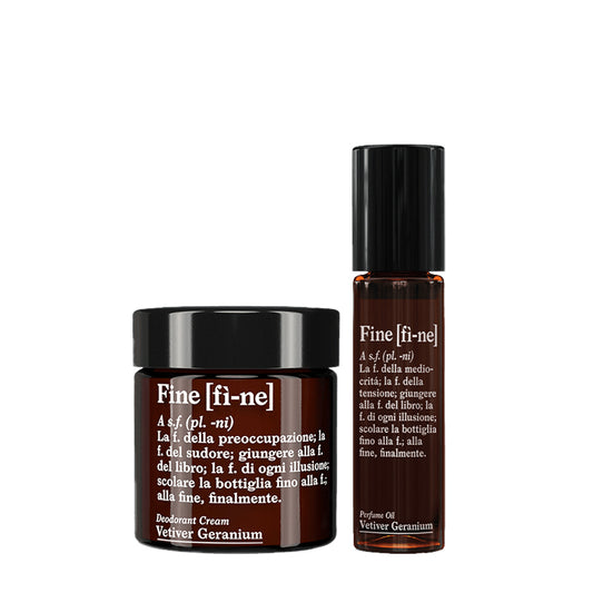 Fi-ne Vetiver Geranium Gift Set | Deodorant and Perfume Oil